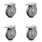 Service Caster 6 Inch Gray Polyurethane Swivel Bolt Hole Caster Set with Total Lock Brake SCC SCC-BHTTL20S614-PPUB-4 - alternate 1